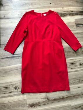 J.Crew Size 14 Straight Dress with Quarter Sleeves & Waist Detail